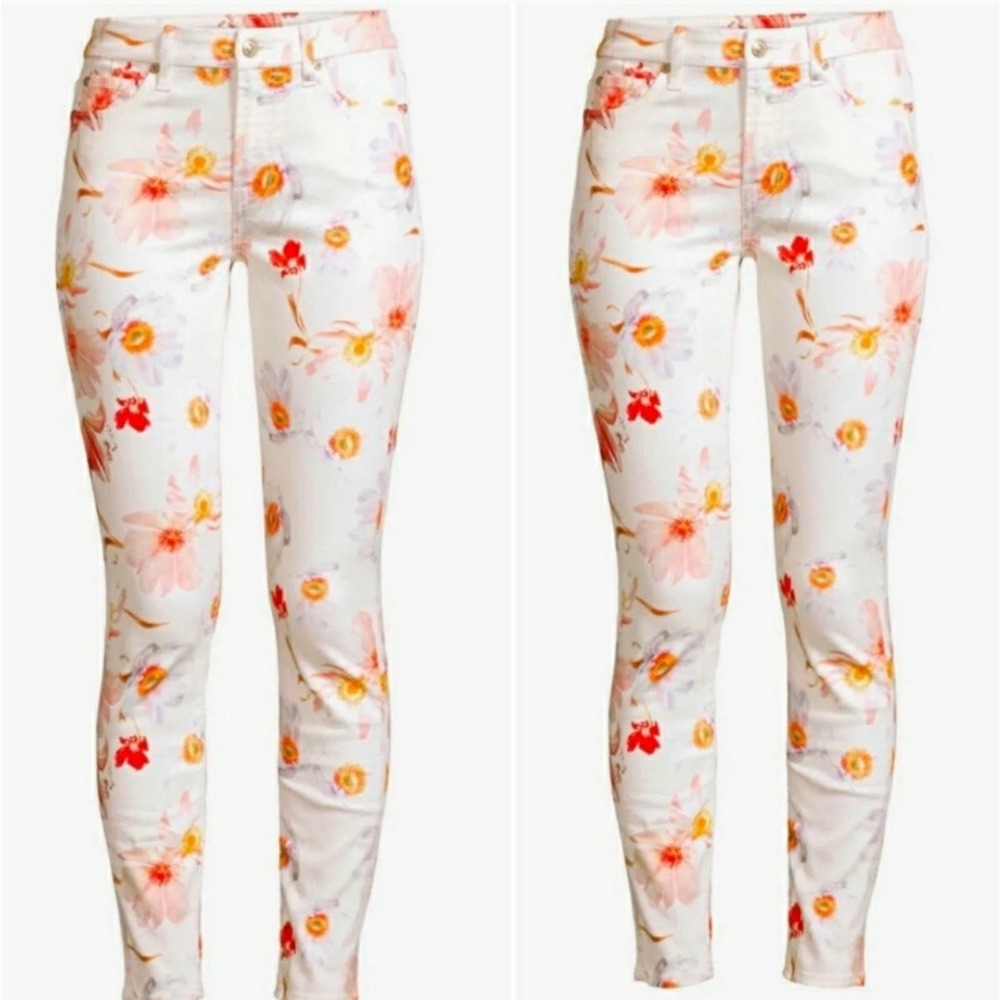 7 for all mankind floral print ankle skinny NWOT - Picture 4 of 6